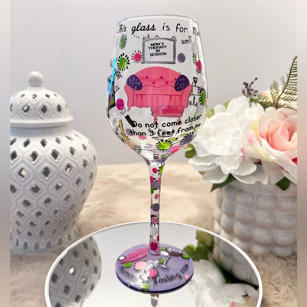 Lolita “Mommy’s Time Out” Wine Glass with Stem NWOT